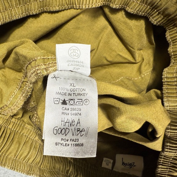 Stussy Ripstop Cargo Beach Pants Size XL Green Lizard Baggy - Picture 7 of 12